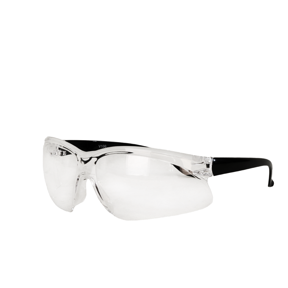 عينک ایمنی سفيد پارس اپتيک مدل V100 پلي کربنات UV400